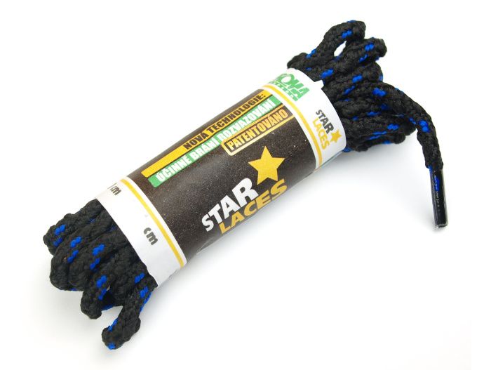Šnúrky (šnurovadlá) STAR Laces SLIM 123p PROMA čierno-modrá