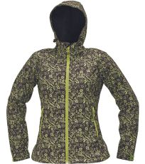 Dámska softshell bunda YOWIE PRINTED CRV hnedá/zelená