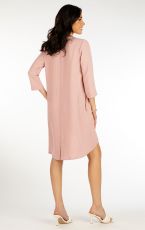 Dámske šaty s 3/4 rukávom 5F072 LITEX béžovo ružová