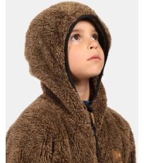 Detská chlpatá fleecová mikina NORKA-JB KILPI Hnedá