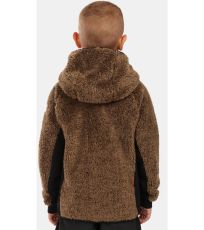 Detská chlpatá fleecová mikina NORKA-JB KILPI Hnedá