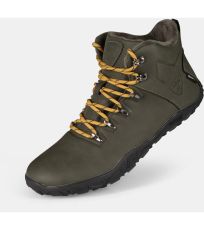 Unisex vysoká outdoorová barefoot obuv BARE HIGH WP-U KILPI Tmavo zelená