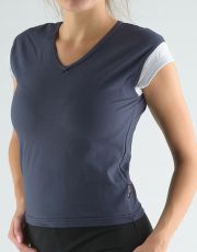 Tričko s výstrihom a křidélkovými rukávmi kombinácia farieb 98010P GINA