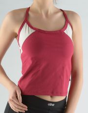 Tielko s úzkymi na chrbte skríženými ramienkami 98049P GINA Vínová-koňak