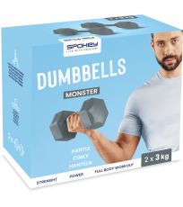 Súprava šesťhranných činiek 3 kg (2ks) MONSTER Spokey 