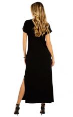 Dámske dlhé šaty s krátkym rukávom 5G013 LITEX čierna
