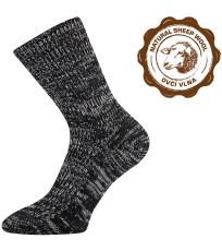 Unisex ponožky zimné s voľným lemom Říp Boma čierna melé