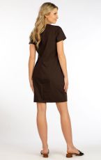 Dámske šaty s krátkym rukávom 5F221 LITEX čokoláda